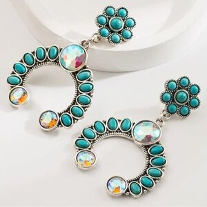 Turquoise and Silver Statement Earrings